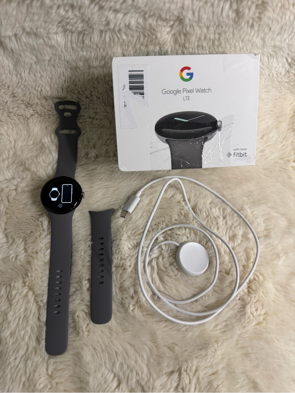 Open Box: Google Pixel Watch in Charcoal Gray with Charging Dock
